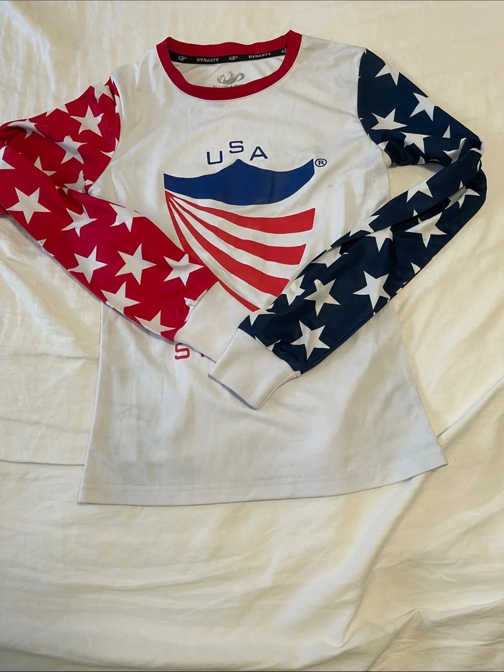 Patriotic USA Long-Sleeve Kids Top - Red, White & Blue